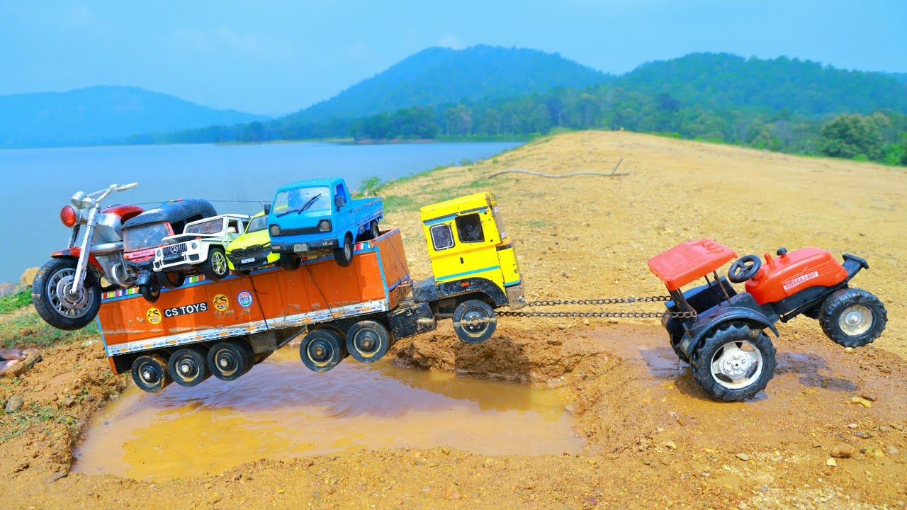 16 Wheeler Tipper Heavy Loading Rickshaw Bike Car Pickup Accident Pulling Out HMT Tractor ? CS Toy