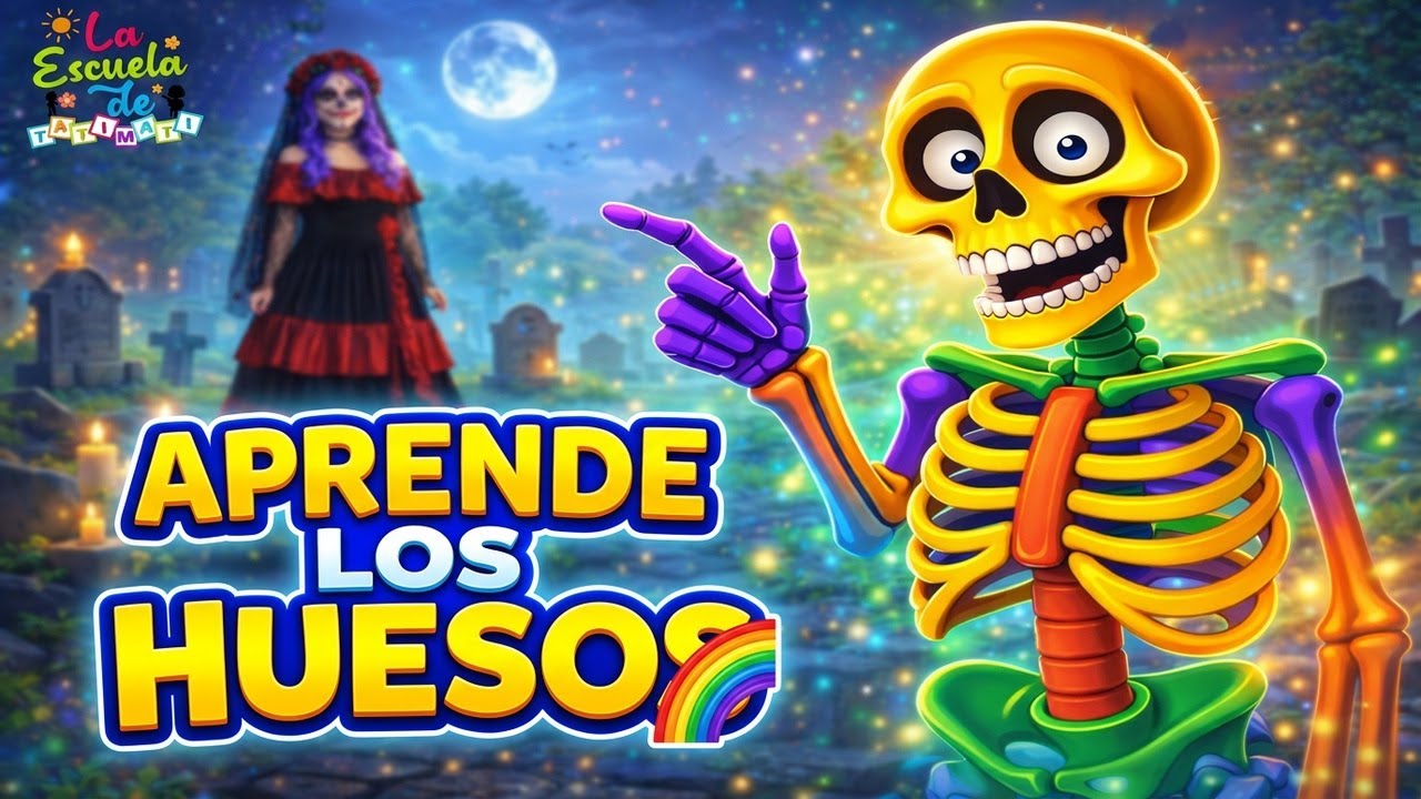 👉 El Esqueleto de Colores 💀🌈 | Canción para Aprender los Huesos
