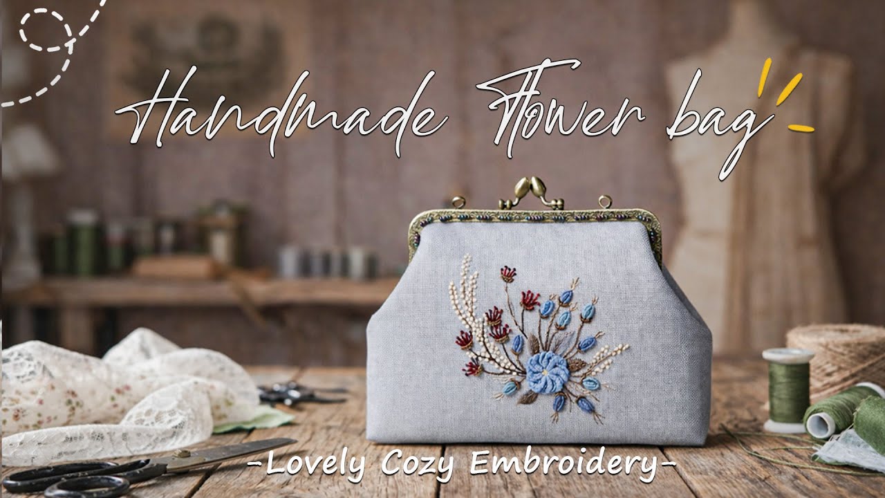 3D Flower Embroidery Purse | Slow Stitching Cozy Cottagecore Craft |  Small Things, Beautiful Life.