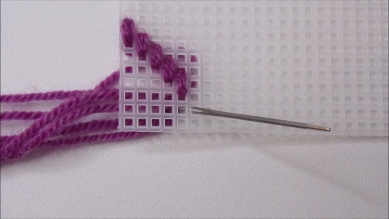 How to make a plastic canvas mini Bargello needlepoint wall art