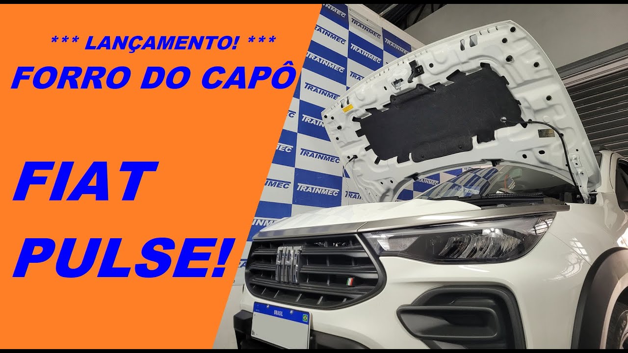 Forro do Capô Fiat Pulse! PROJETO EXCLUSIVO TRAINMEC! Manta Betuminosa Autoadesiva Presilhas Fixação