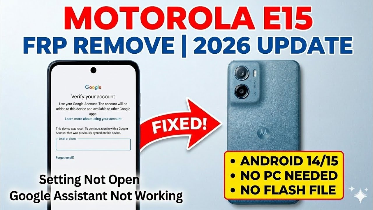 Remove Google Account From Motorola Moto E15 ✓ Android 14,15 ! New Update 2026 Without pc 