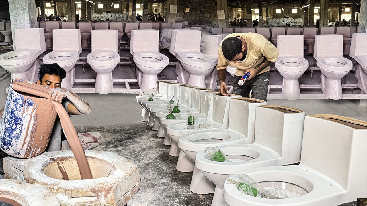 Amazing Process of  Making Toilet commode Bowl | Factory Mass Production Process