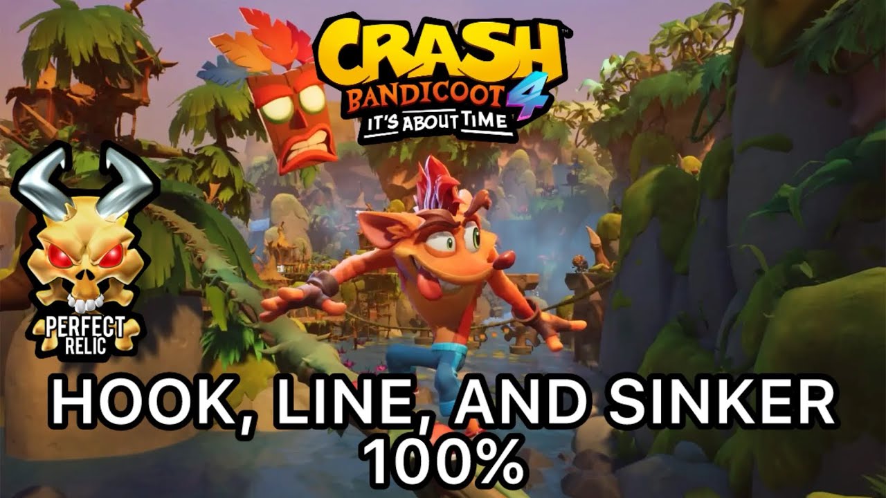 Crash Bandicoot 4 - Hook, Line, And Sinker 100% Walkthrough - All Box Locations, Gems  Perfect Relic