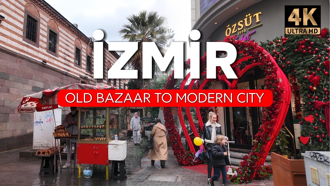 IZMIR 🇹🇷 After Rain Walking Tour | Historic Bazaar to Modern City 4K ASMR