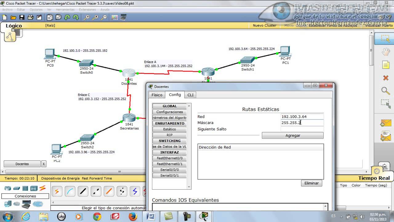 08 - VLSM Con Enrutamiento Estático en Packet Tracer (CYERD)