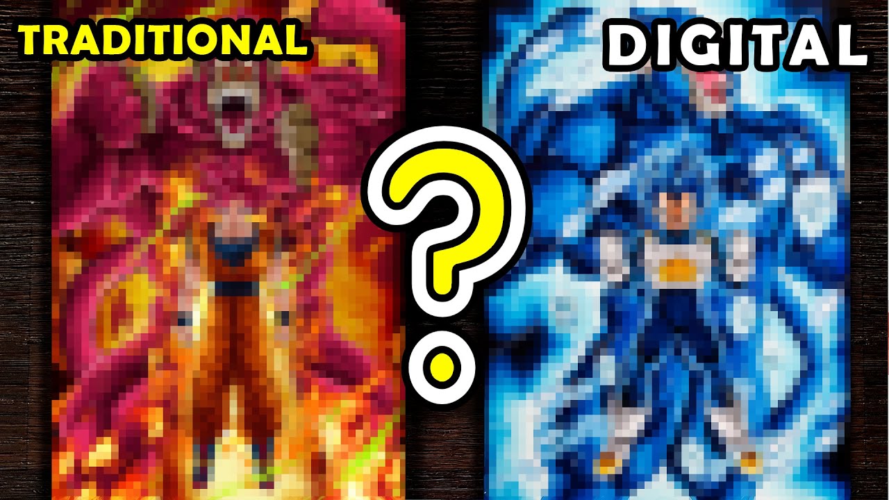 Drawing Goku and Vegeta Great Ape Oozaru | Who Wins? Digital vs Traditional Art