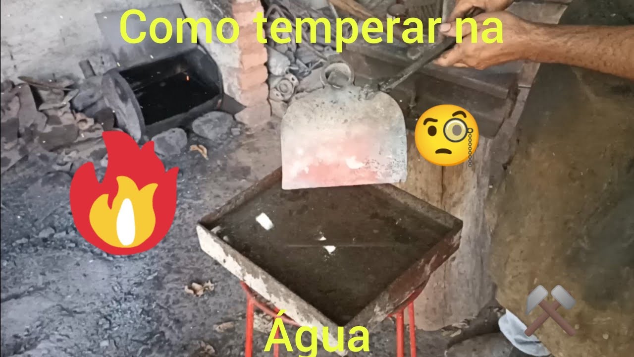 Como temperar enxada na água e no Óleo queimado as duas enxada de maneira diferente