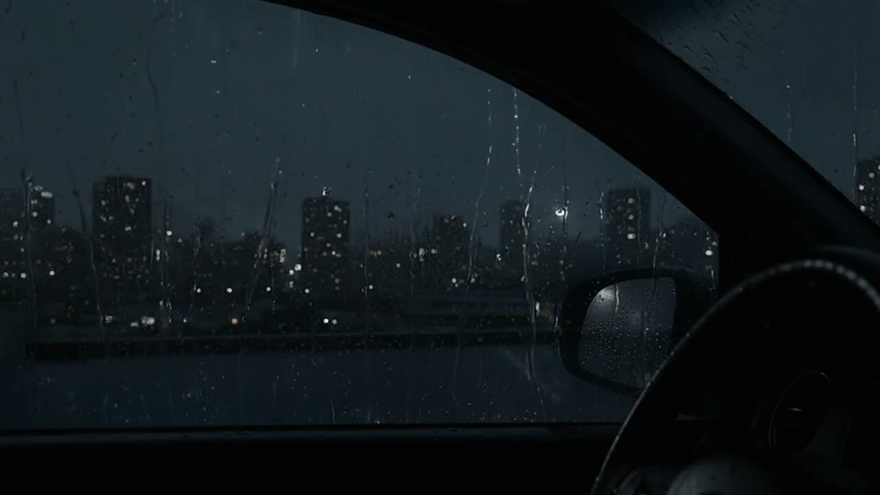 Deep Sleep & Anxiety Relief 🌧️ Cozy Car Ambience 🌙 Heavy Rain on Windows for Insomnia Healing