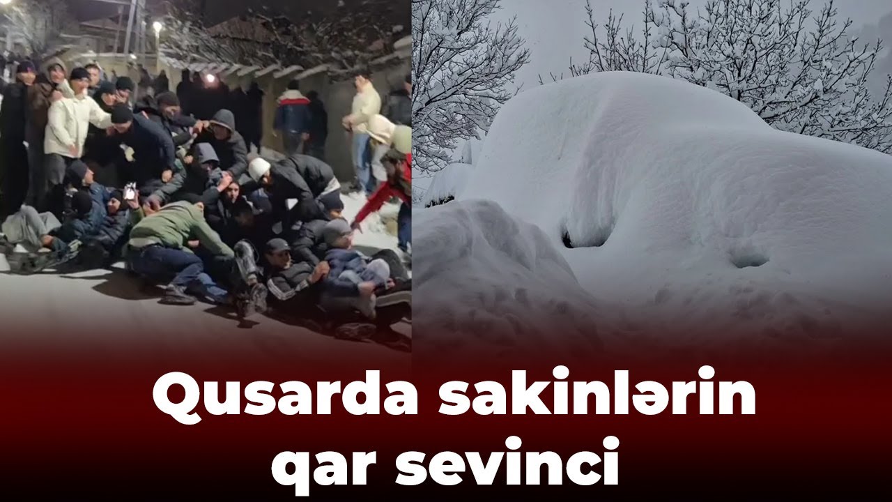 Hadrutda qarın hündürlüyü 80 santimetrə çatdı -  Qusarda sakinlərin qar sevinci