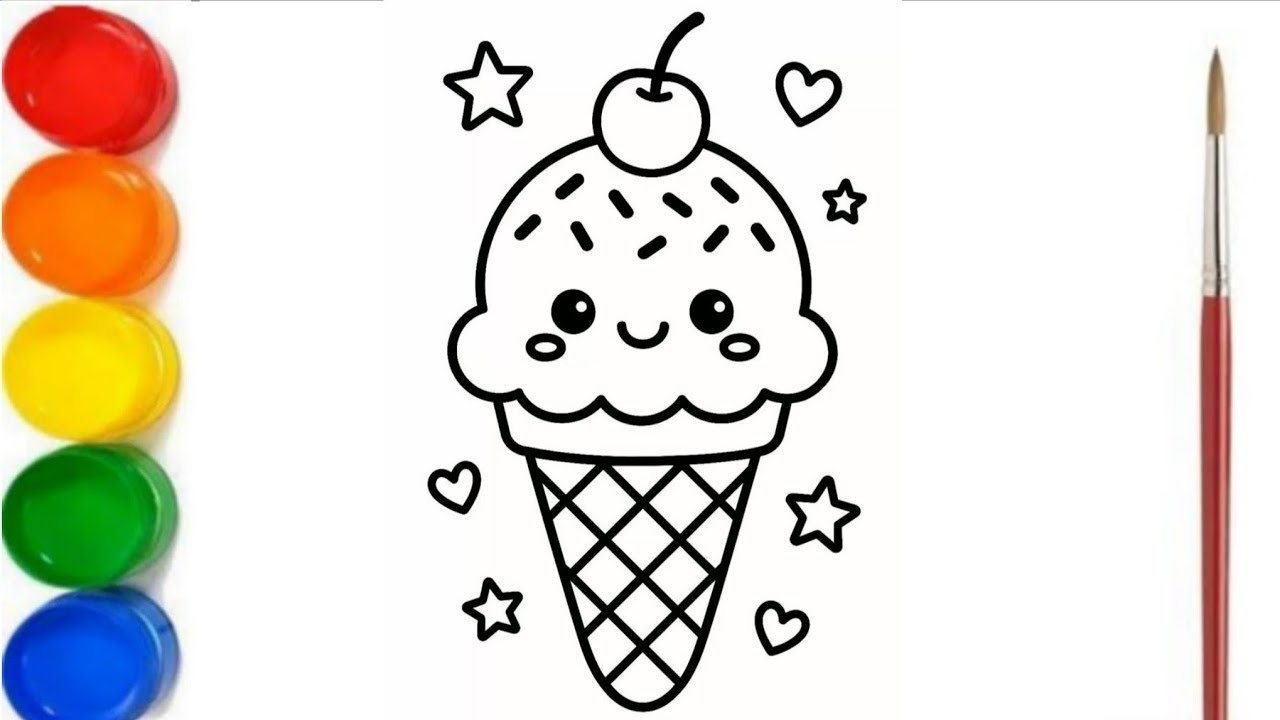 Ice Cream Drawing for Kids | Easy & Cute Ice Cream Drawing Step by Step 