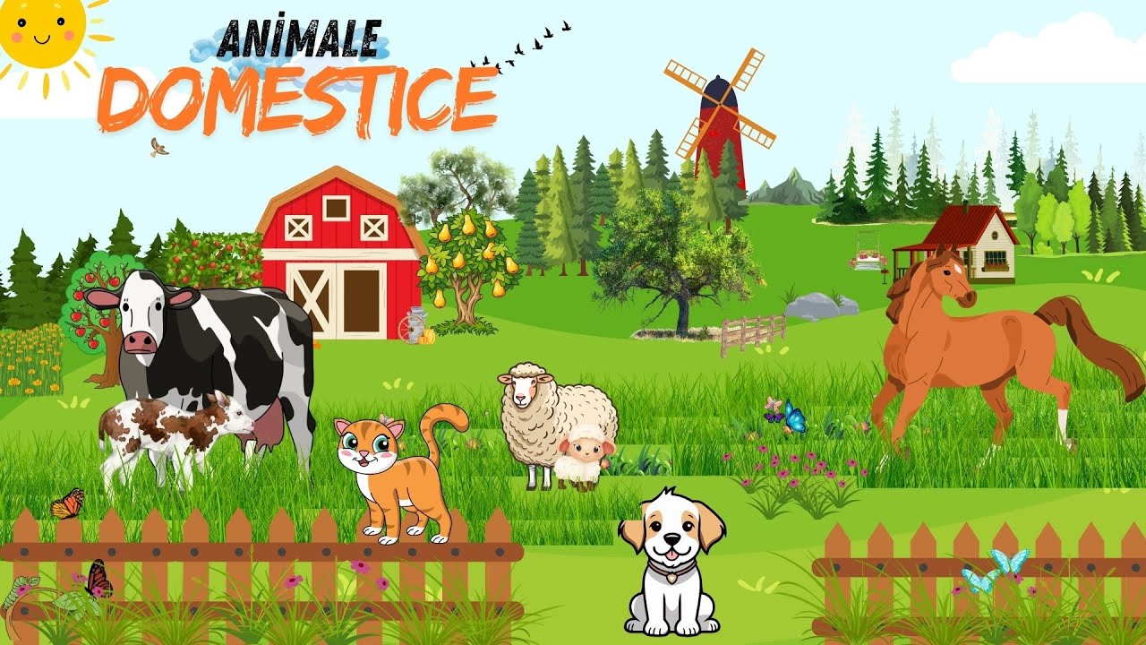 Descoperim 5 animale Domestice, Cîinele, Calul, Vaca, Oaia,Pisica, tot ce trebuie sa stim despre ele