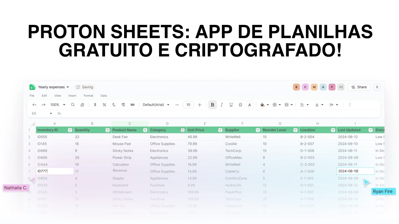 Proton Sheets - App de Planilhas Gratuito e Criptografado