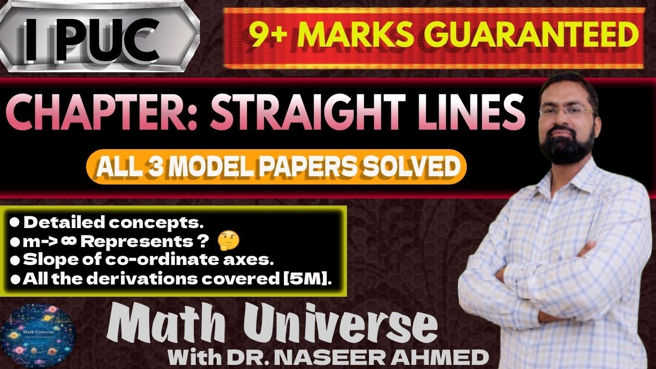 Straight Lines | Concepts + MQP + All Derivations (5M) | I PUC | Math Universe with Dr. Naseer Ahmed