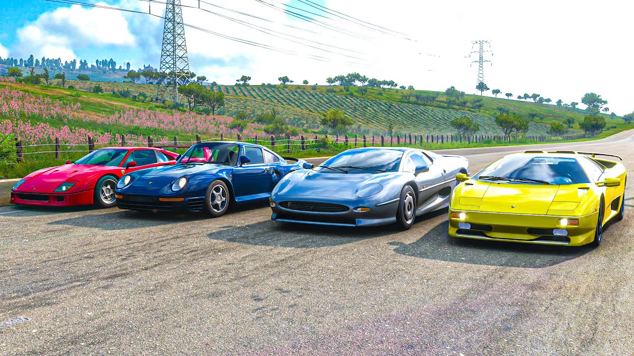 Ferrari F40 vs Lamborghini Diablo SV vs Jaguar XJ220 vs Porsche 959 | Forza Horizon 5