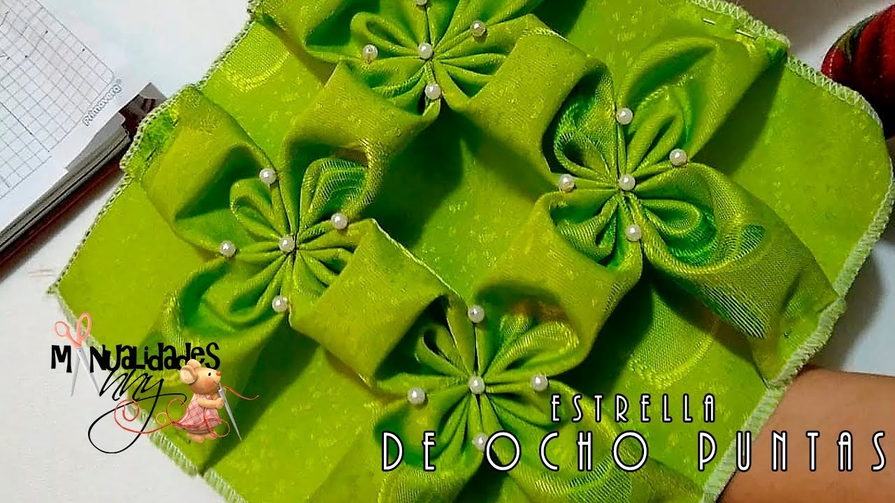 punto ESTRELLA DE OCHO puntas para cojín o almohadón| Manualidades Anny