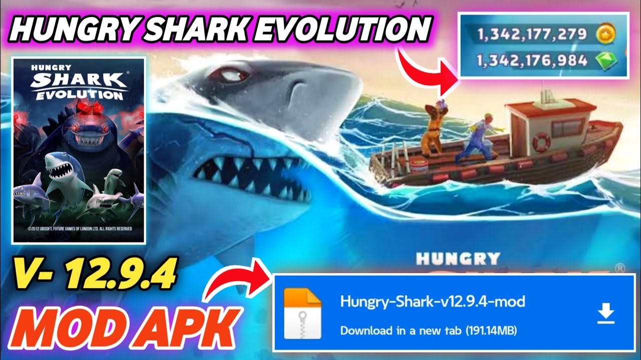 Hungry Shark Evolution Mod Apk | Hungry Shark Mod Apk | All Sharks Unlocked 