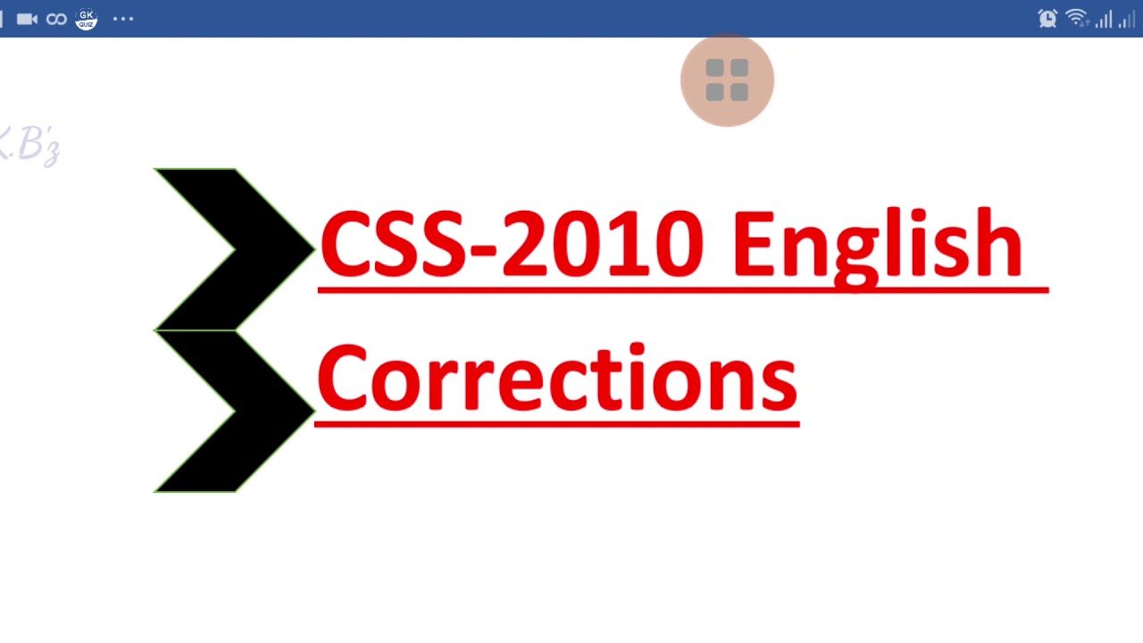 #CSS #PMS #Onedayexamsenglish css pms sentence correction CSS-2010 Corrections