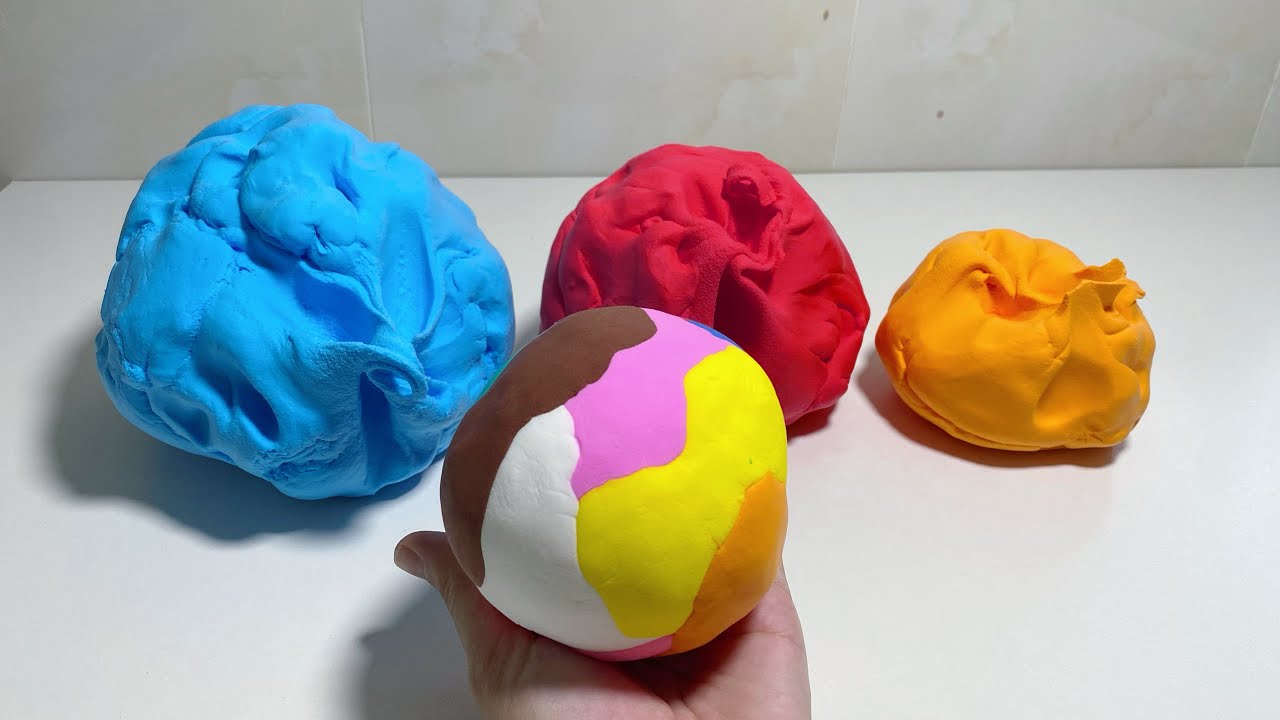 ASMR 6 COLOR’S Magic ball From big to bigger super clay⚽️😍🌈 #2026 #clay