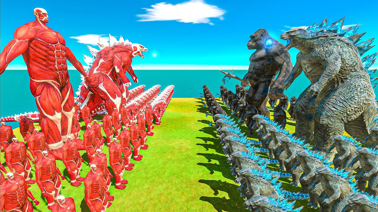Legendary Godzilla War - Growing Godzilla 2014 x Kong vs Godzilla x Colossal Titan Size Comparion