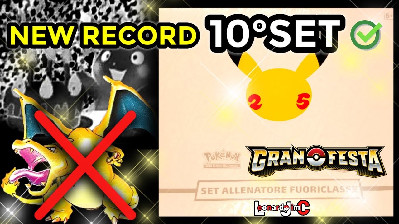 NUOVO RECORD + DOPPIO STARTER + COMPLEANNO IN ANTICIPO ! APRO IL 10° SET GRAN FESTA - POKÉMON 25TH