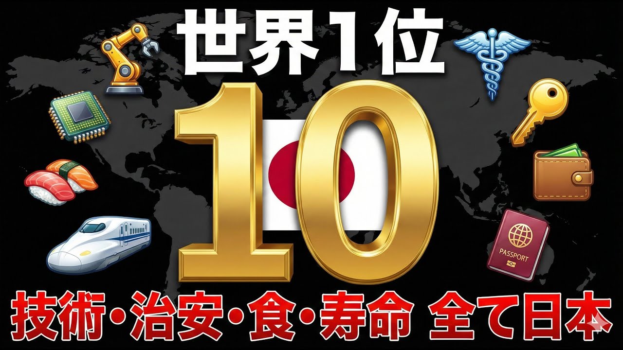 【衝撃】世界が驚いた・・・日本が世界1位を独占している10の分野。技術、治安、食事、寿命・・・「これも日本なの？」の連続