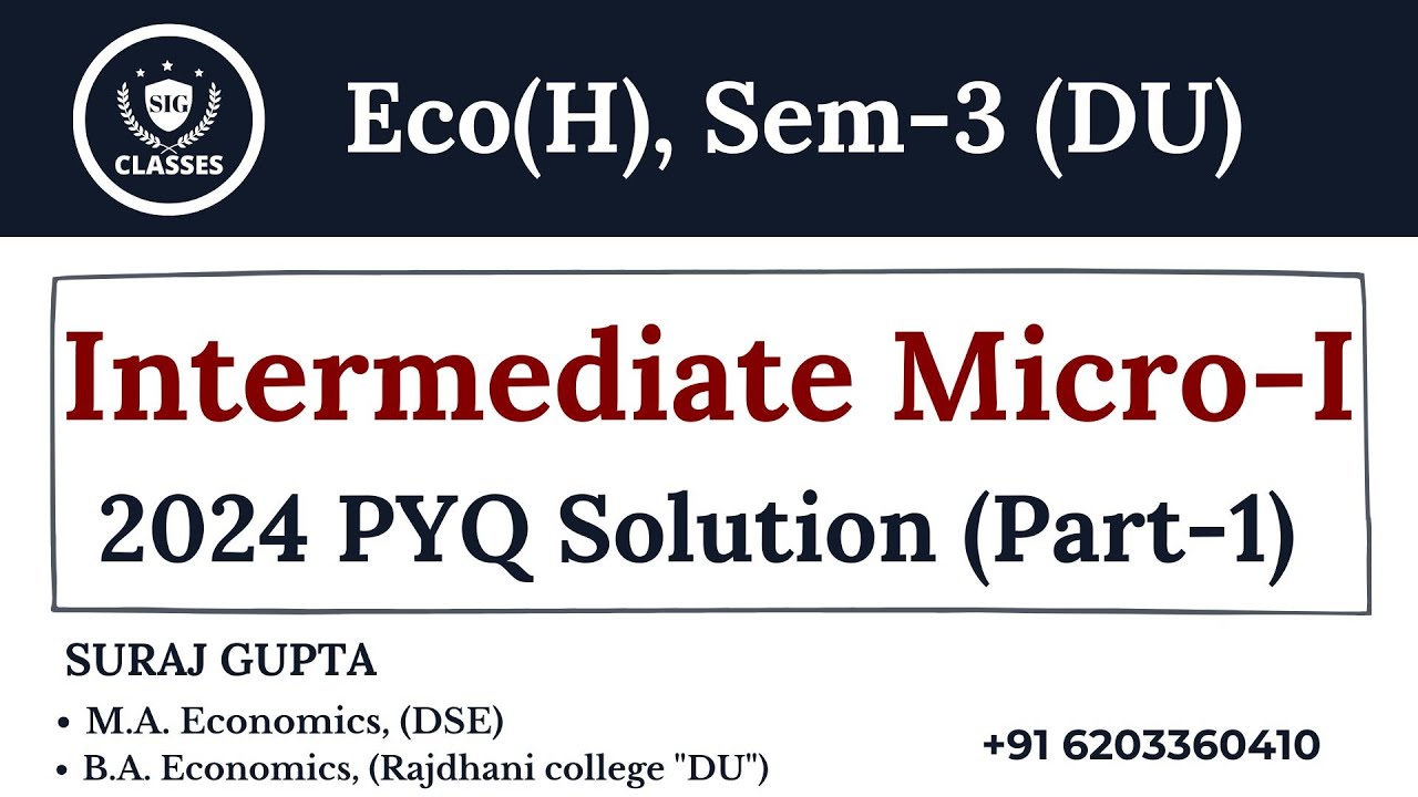 PYQ 2024 Solution | Intermediate Microeconomics-I | BA (H) Economics | Semester 3 | #delhiuniversity