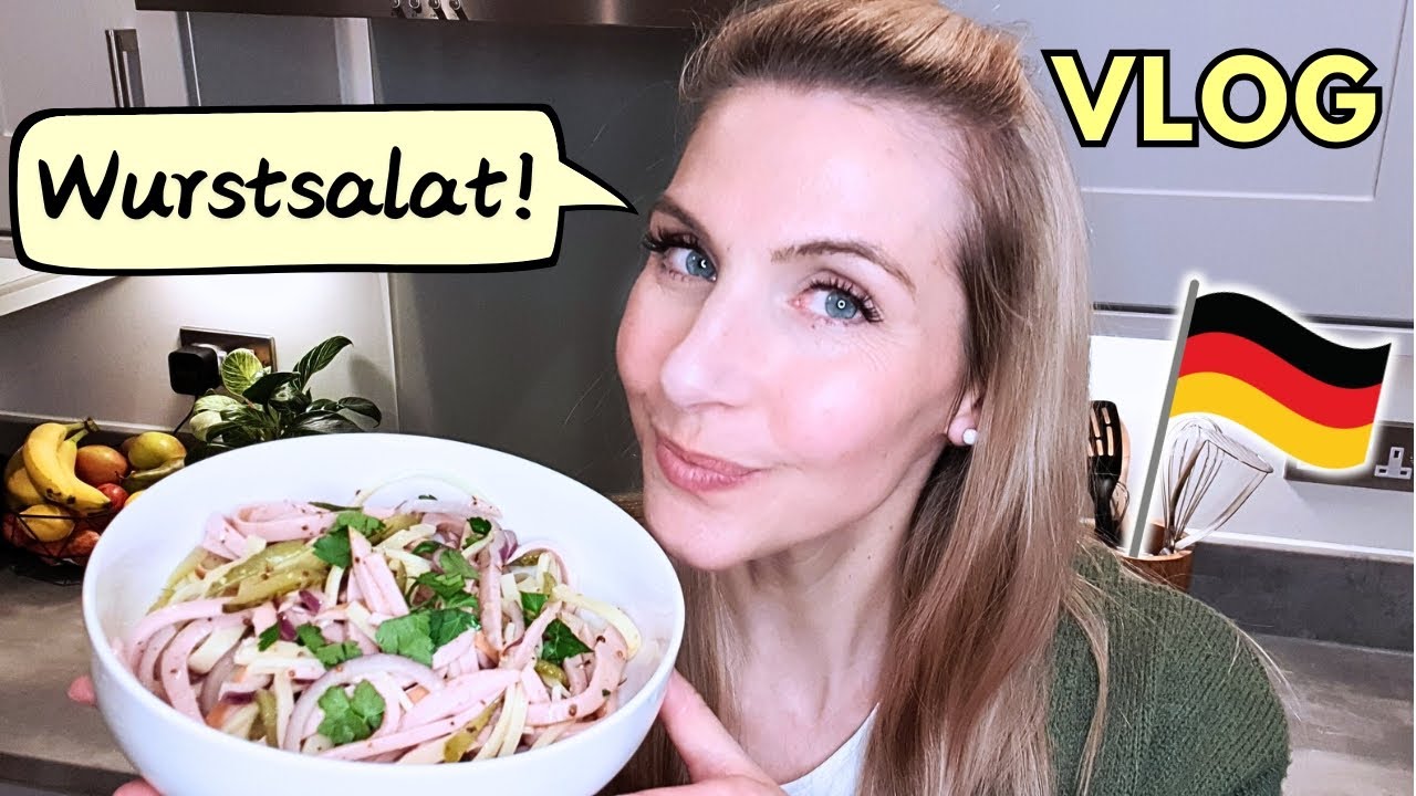 GERMAN Learning VLOG for Beginners | COMPREHENSIBLE INPUT | Making German SAUSAGE SALAD