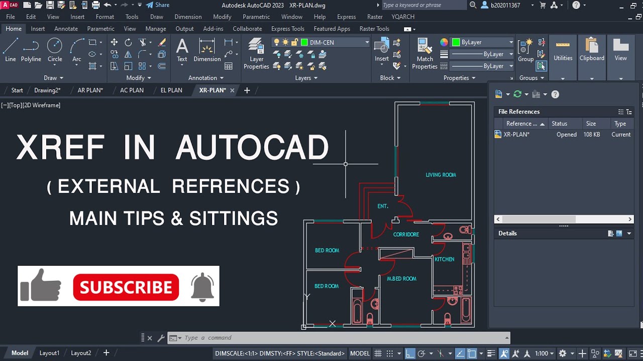 AutoCAD XREF Tips & Settings / أهمية استخدام الأمر في الرسم