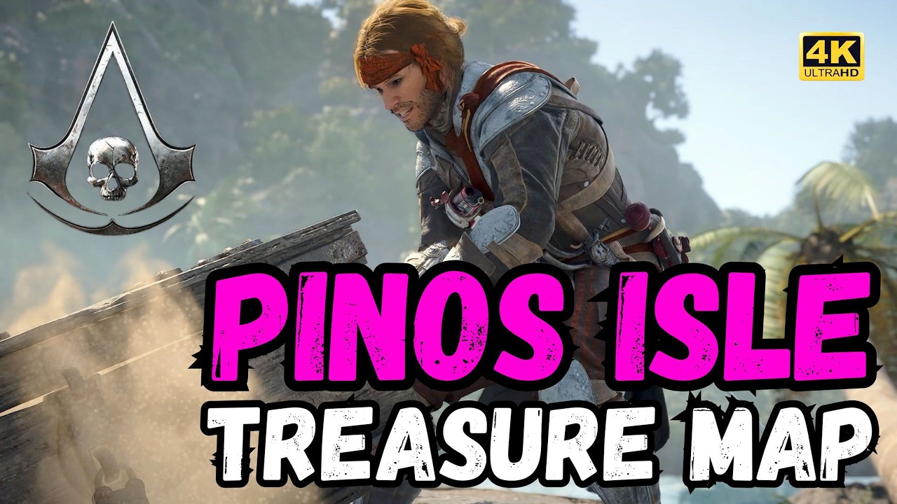 Pinos Isle Treasure Map - Exact Location & Solution | AC Black Flag Resynced 🗺️🏝️ 4K #assasinscreed