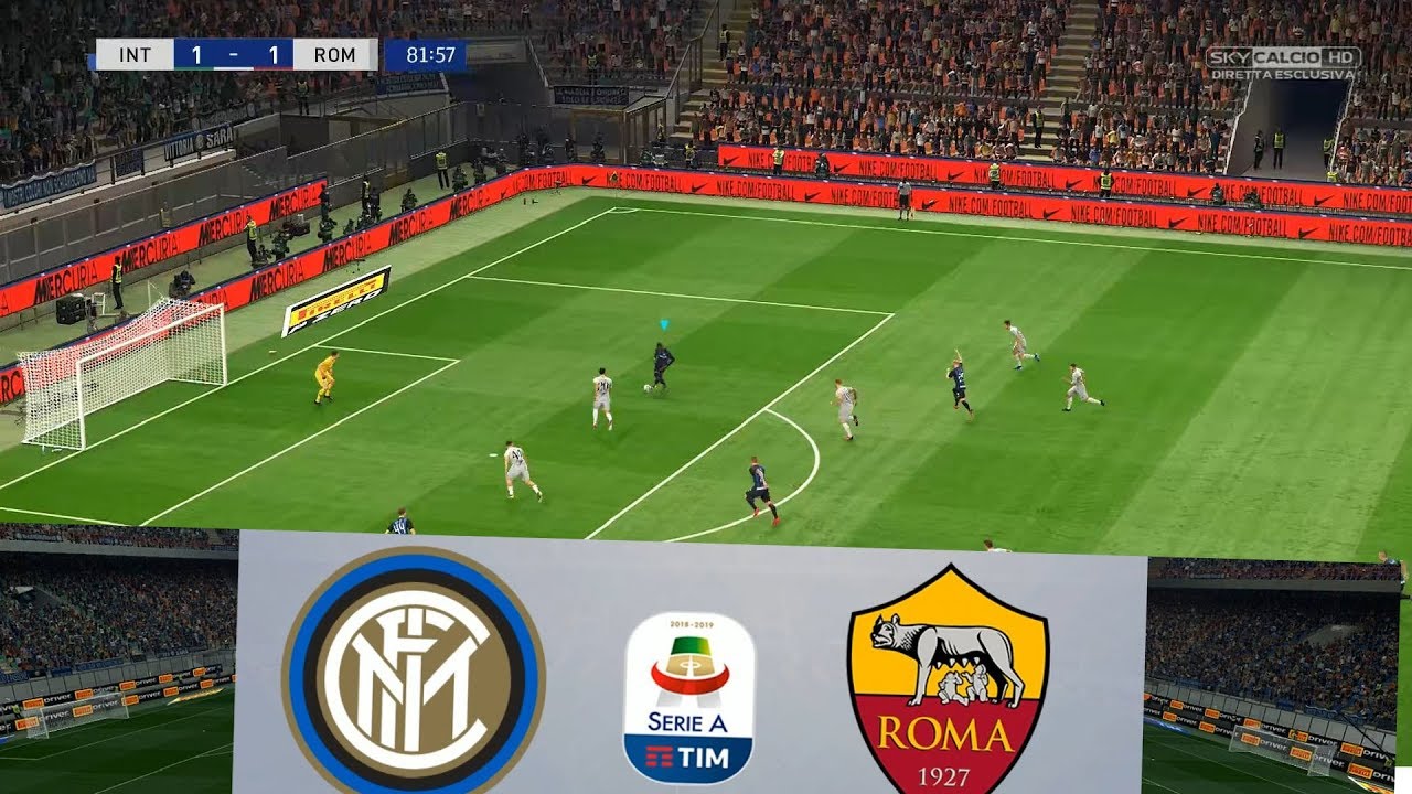 PES 2019 Realistic Highlight: Inter Milan vs Roma | Serie A