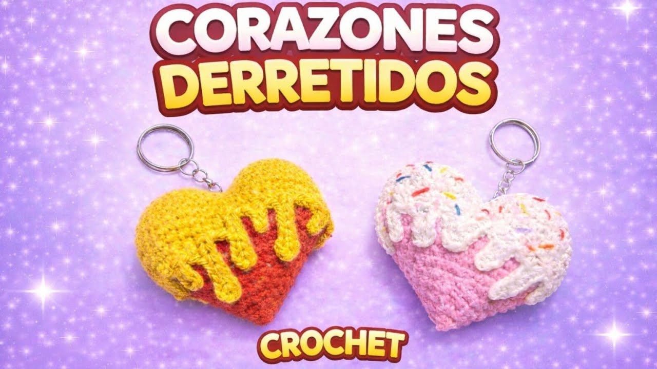 Estos corazones de crochet parecen derretirse🫠 (no es comida)
