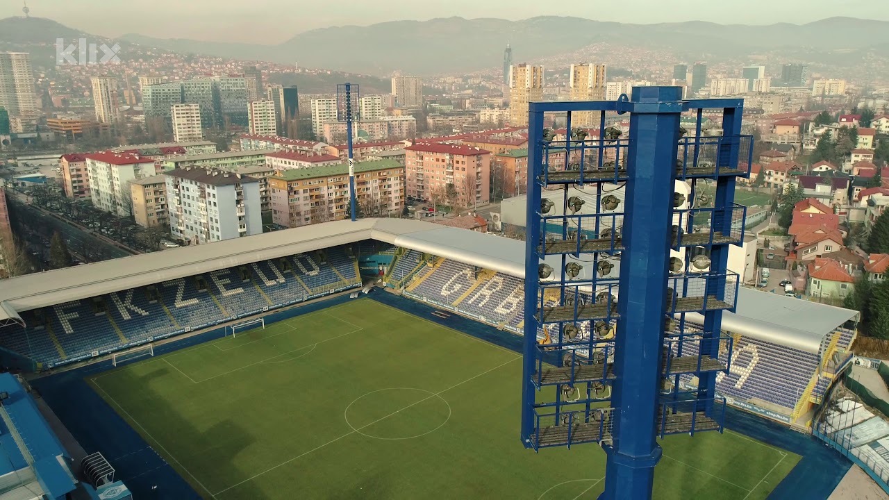 Stadion Grbavica iz zraka nakon završetka krova na istočnoj tribini