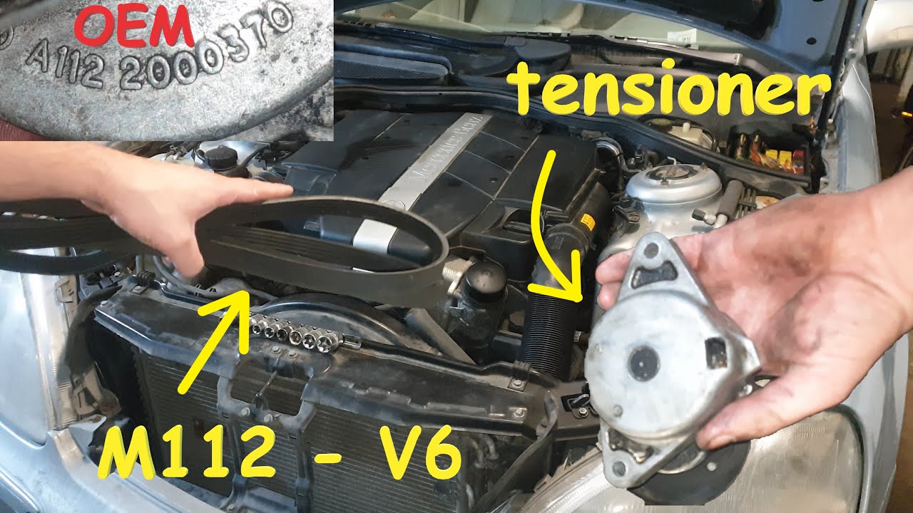 W220 Mercedes S 320 Tensioner Removal - Serpentine Belt Replacement S500 , E430 V6 V8