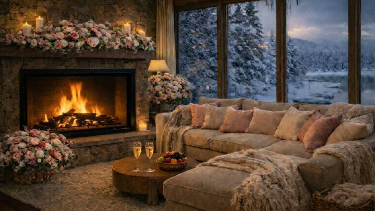 Fireplace Crackling Sounds 🔥 Cozy Cabin Ambience No Music, Real Fire