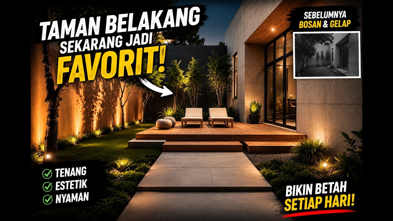 5 Inspirasi Taman Belakang Rumah | Desain Estetik, Tenang, dan Nyaman