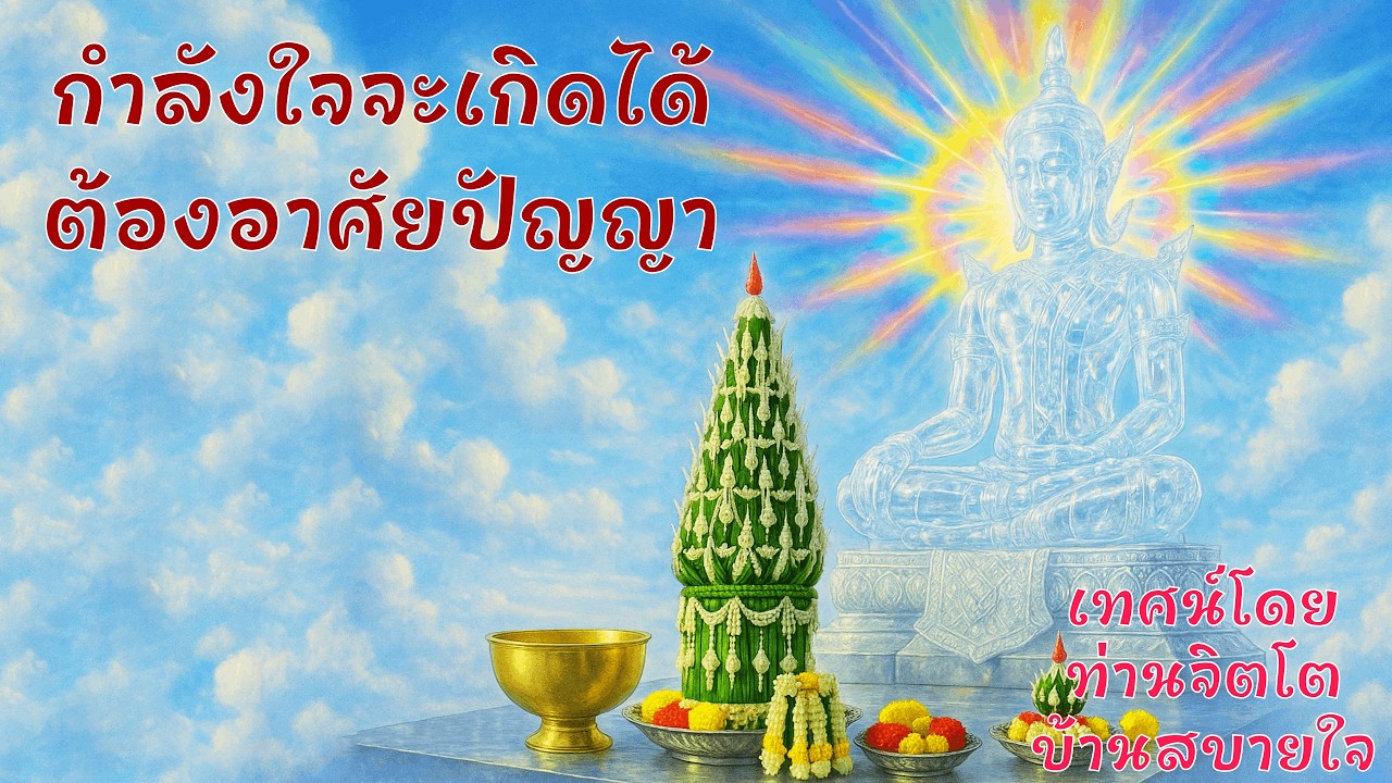 กรรมฐาน กำลังใจจะเกิดได้ต้องอาศัยปัญญา ปัญญาจะเกิดได้ต้องอาศัยทุกข์  - ท่านจิตโต บ้านสบายใจ