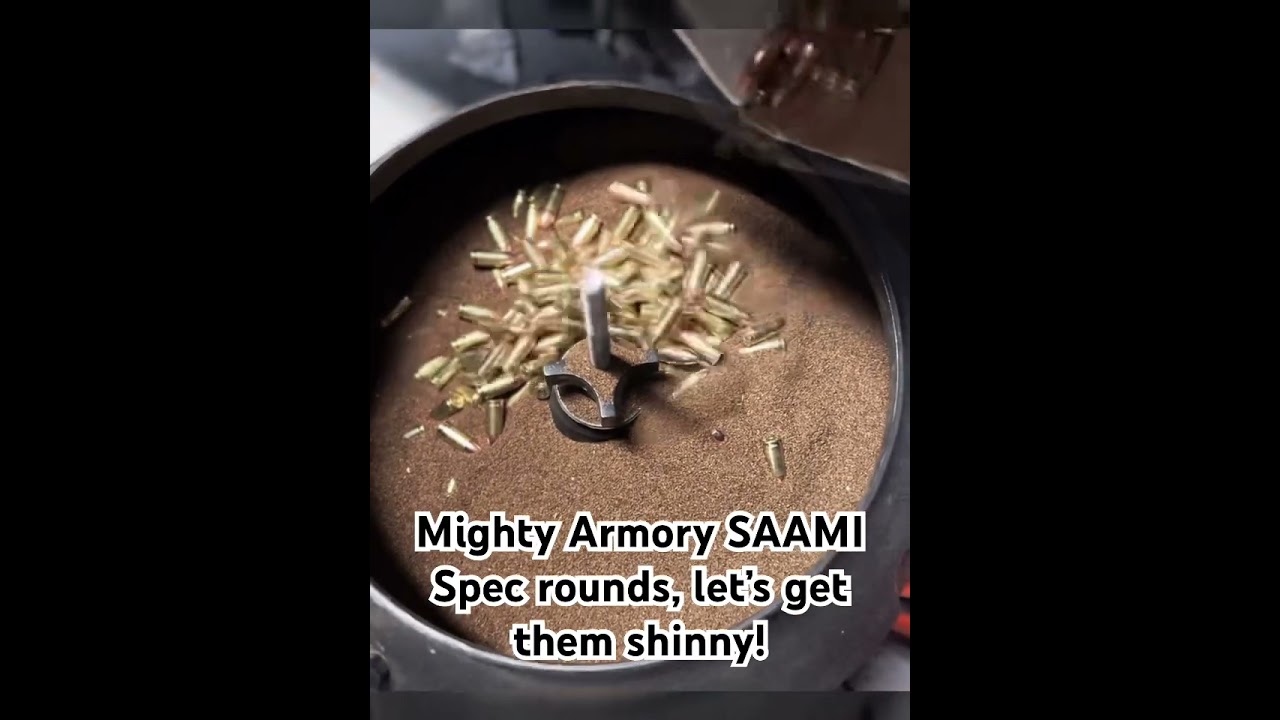 Mighty Armory 9mm rounds loaded on an X-10, ready for a corn tumble shin.