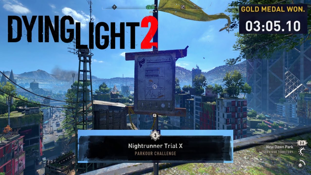 Dying Light 2 - Parkour Challenge - Nightrunner Trial X - Time 03:05:10