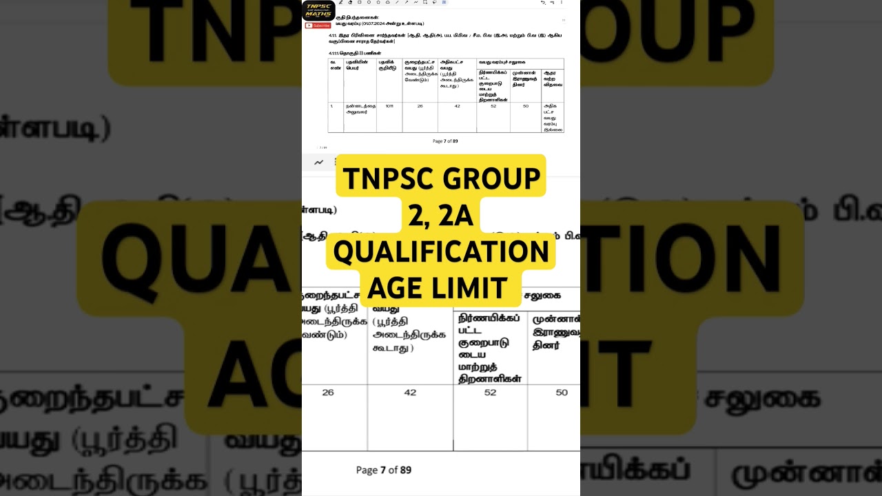 GROUP2, 2A QUALIFICATION AGE LIMIT #group2exam #group2exampattern #tnpscgroup2 #group2notification