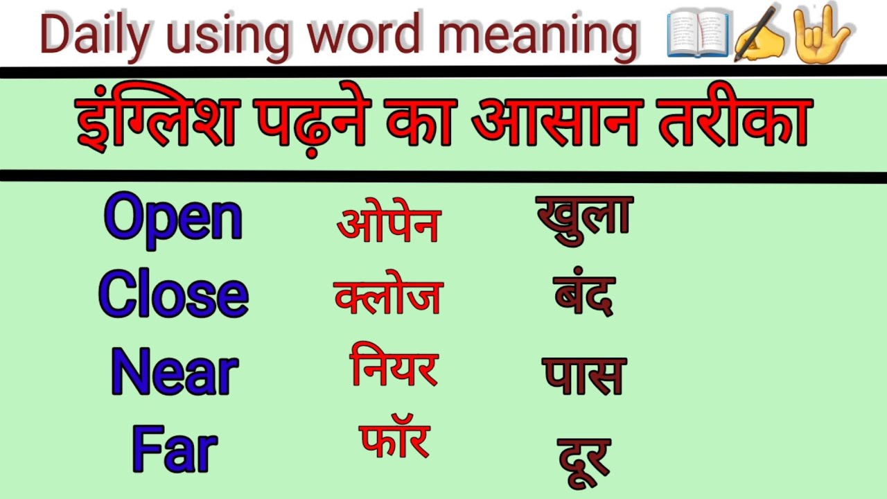 English to hindi word meaning। ।word practice। ।Learn english Daily using word। ।