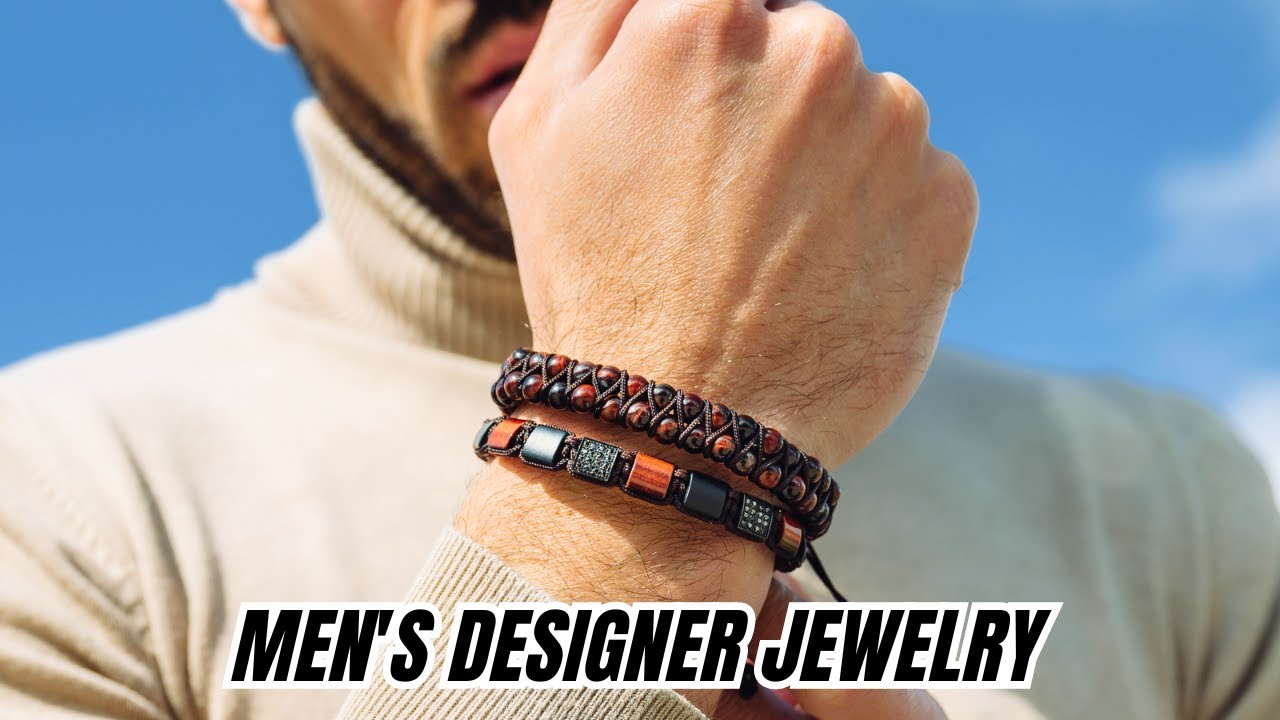 GT collection Men's RED TIGER EYE Double Bead Bracelet - One Size Fits All