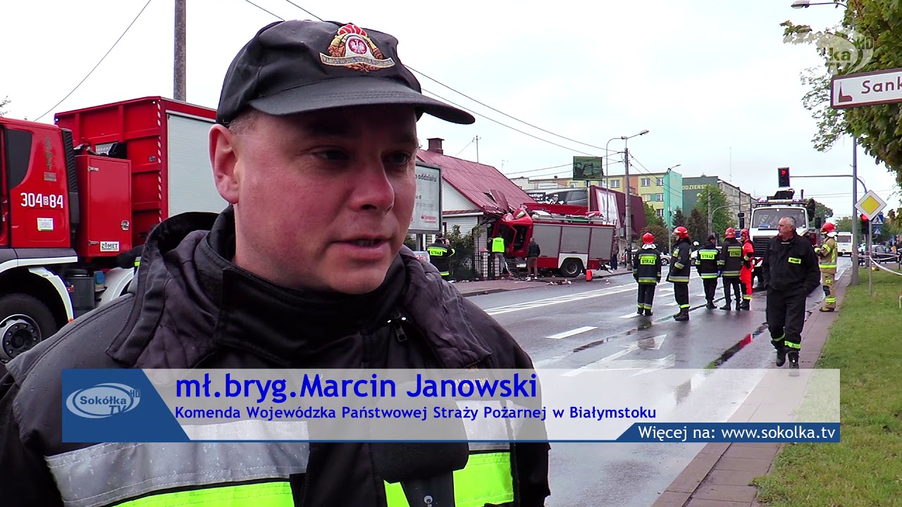 Wypadek wozu strażackiego/SokółkaTV/2019