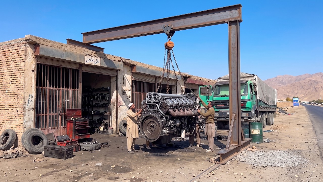 The Skill of a Pakistani Mountain Man Repairing a Complex Mercedes Truck Engine -@Mechanical-Hands