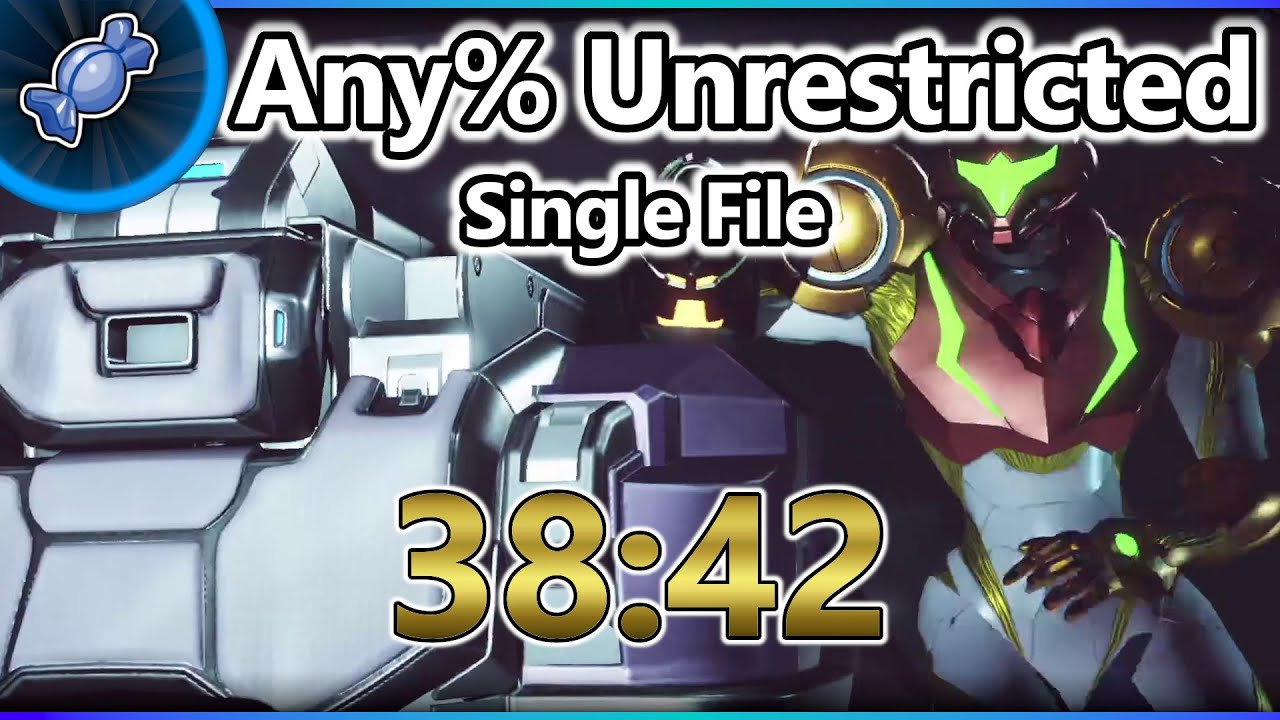 [Бывший мировой рекорд] 38:42 - Любой % без ограничений, одиночный ряд - Metroid Dread