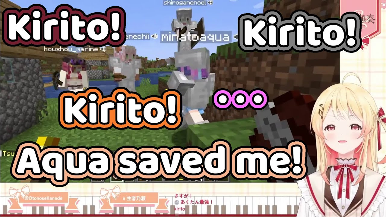 Aqua saved Kanade from a Creeper 【Hololive】