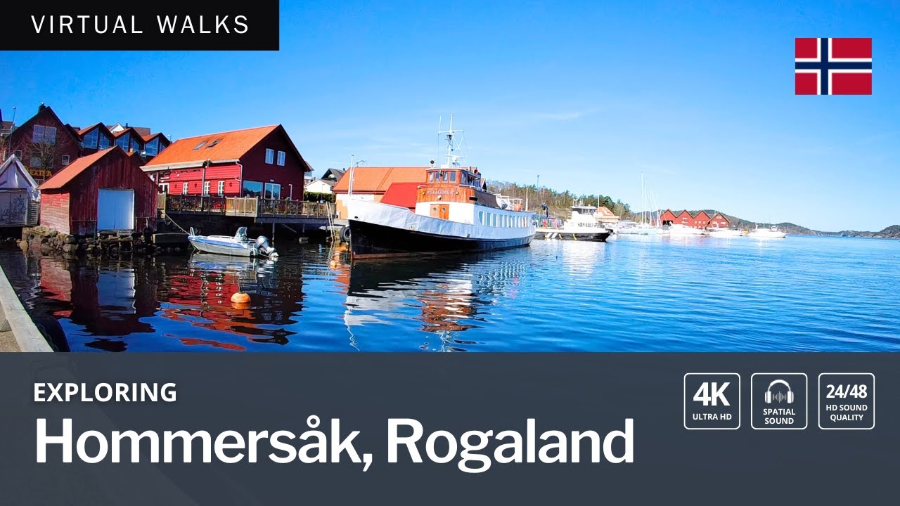 Exploring beautiful Hommersåk. ☀️ A small place southwest of Norway. 🎧 Binaural sound (3D).