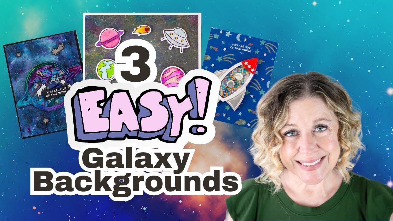 EASY Galaxy Backgrounds for Cards - How to Make 3 Galaxy Backgrounds
