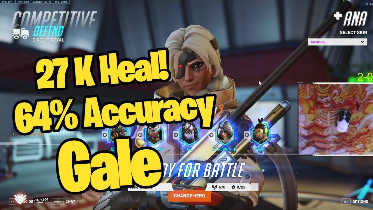 27K HEALS! TOP 500 ANA! GALE INSANE ANA GAMEPLAY OVERWATCH 2 SEASON 2