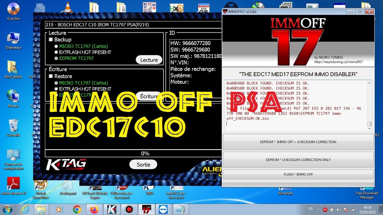 4 ) IMMO OFF PSA EDC17C10 READ WITH kTAG إلغاء حماية التشغيل ( الإيموبلازير )